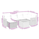 7-Delige Loungeset Met Kussens Poly Rattan Gemengd Beige