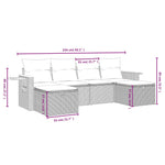 6-Delige Loungeset Met Kussens Poly Rattan Gemengd Beige