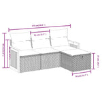 4-Delige Loungeset Met Kussens Poly Rattan Zwart