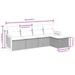 5-Delige Loungeset Met Kussens Poly Rattan Gemengd Beige