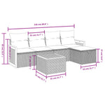 6-Delige Loungeset Met Kussens Poly Rattan Gemengd Beige