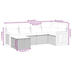6-Delige Loungeset Met Kussens Poly Rattan Gemengd Beige