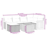 7-Delige Loungeset Met Kussens Poly Rattan Gemengd Beige