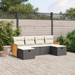 6-Delige Loungeset Met Kussens Poly Rattan Zwart