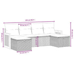 6-Delige Loungeset Met Kussens Poly Rattan Gemengd Beige