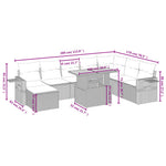 9-Delige Loungeset Met Kussens Poly Rattan Zwart