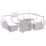 8-Delige Loungeset Met Kussens Poly Rattan Zwart