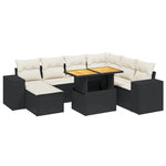 8-Delige Loungeset Met Kussens Poly Rattan Zwart