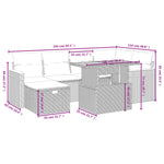7-Delige Loungeset Met Kussens Poly Rattan Zwart