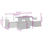 6-Delige Loungeset Met Kussens Poly Rattan Zwart