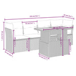 5-Delige Loungeset Met Kussens Poly Rattan Zwart