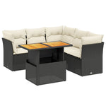 5-Delige Loungeset Met Kussens Poly Rattan Zwart