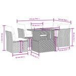 5-Delige Loungeset Met Kussens Poly Rattan Zwart