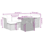 7-Delige Loungeset Met Kussens Poly Rattan Zwart