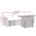 5-Delige Loungeset Met Kussens Poly Rattan Zwart