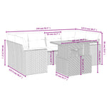 7-Delige Loungeset Met Kussens Poly Rattan Zwart