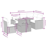 6-Delige Loungeset Met Kussens Poly Rattan Zwart