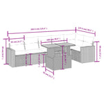 7-Delige Loungeset Met Kussens Poly Rattan Zwart