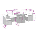 7-Delige Loungeset Met Kussens Poly Rattan Zwart