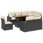 9-Delige Loungeset Met Kussens Poly Rattan Zwart