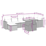 8-Delige Loungeset Met Kussens Poly Rattan Zwart