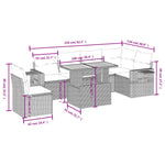 7-Delige Loungeset Met Kussens Poly Rattan Zwart
