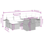 7-Delige Loungeset Met Kussens Poly Rattan Zwart