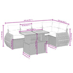 6-Delige Loungeset Met Kussens Poly Rattan Zwart
