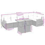 7-Delige Loungeset Met Kussens Poly Rattan Zwart