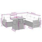 7-Delige Loungeset Met Kussens Poly Rattan Zwart