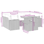 7-Delige Loungeset Met Kussens Poly Rattan Zwart