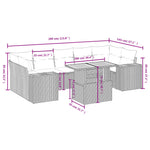 8-Delige Loungeset Met Kussens Poly Rattan Zwart