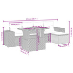 6-Delige Loungeset Met Kussens Poly Rattan Zwart