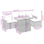6-Delige Loungeset Met Kussens Poly Rattan Zwart
