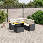 6-Delige Loungeset Met Kussens Poly Rattan Zwart