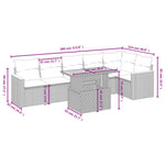 7-Delige Loungeset Met Kussens Poly Rattan Zwart