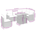 7-Delige Loungeset Met Kussens Poly Rattan Zwart