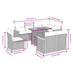 9-Delige Loungeset Met Kussens Poly Rattan Zwart