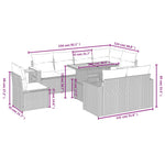 9-Delige Loungeset Met Kussens Poly Rattan Zwart