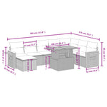 8-Delige Loungeset Met Kussens Poly Rattan Zwart