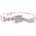 11-Delige Loungeset Met Kussens Poly Rattan Zwart