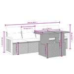 5-Delige Loungeset Met Kussens Poly Rattan Zwart