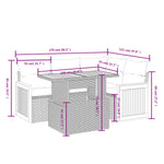 5-Delige Loungeset Met Kussens Poly Rattan Zwart