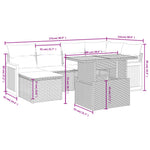 6-Delige Loungeset Met Kussens Poly Rattan Zwart