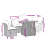 6-Delige Loungeset Met Kussens Poly Rattan Zwart