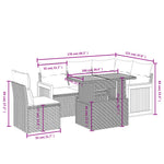 6-Delige Loungeset Met Kussens Poly Rattan Zwart