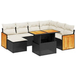 8-Delige Loungeset Met Kussens Poly Rattan Zwart