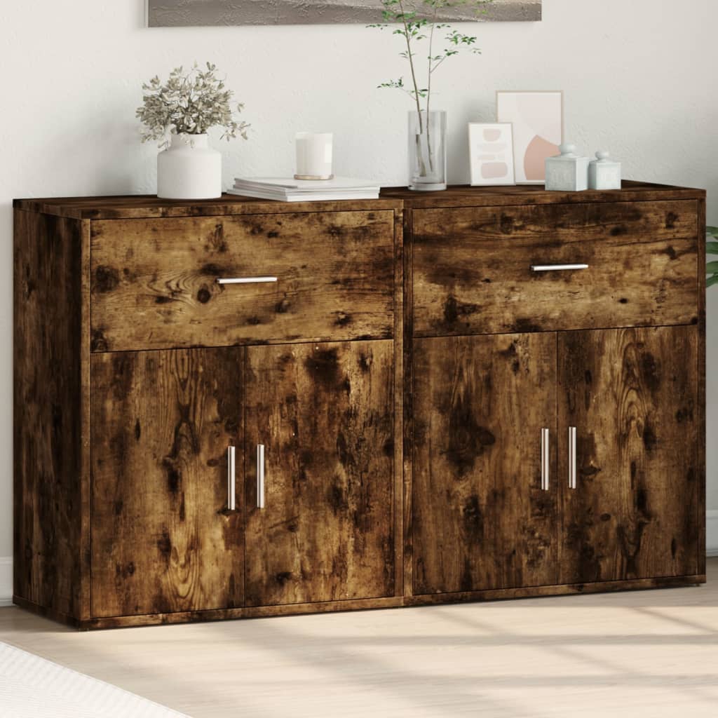Dressoirs 2 St 60X31X70 Cm Bewerkt Hout Eikenkleur