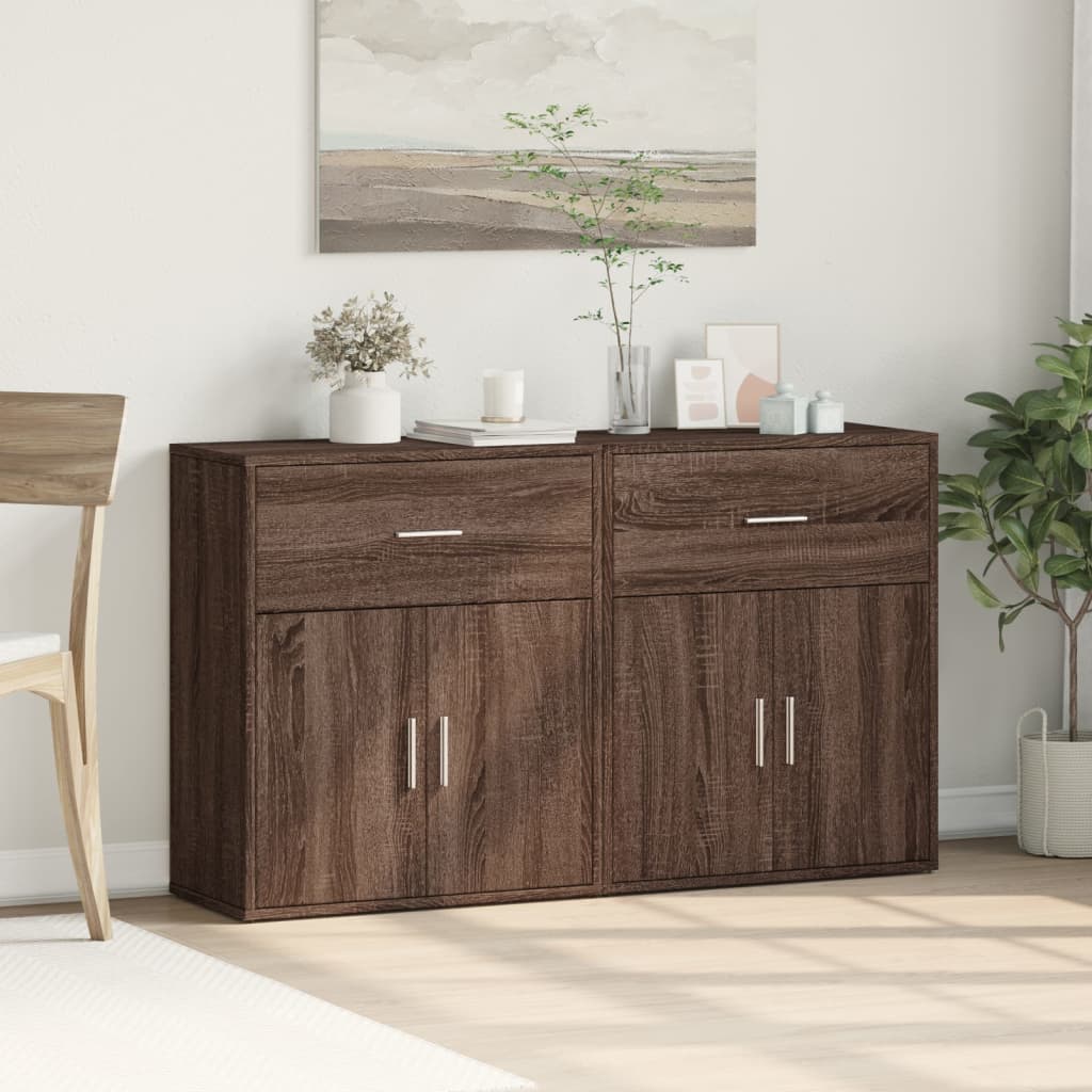 Dressoirs 2 St 60X31X70 Cm Bewerkt Hout Eikenkleur