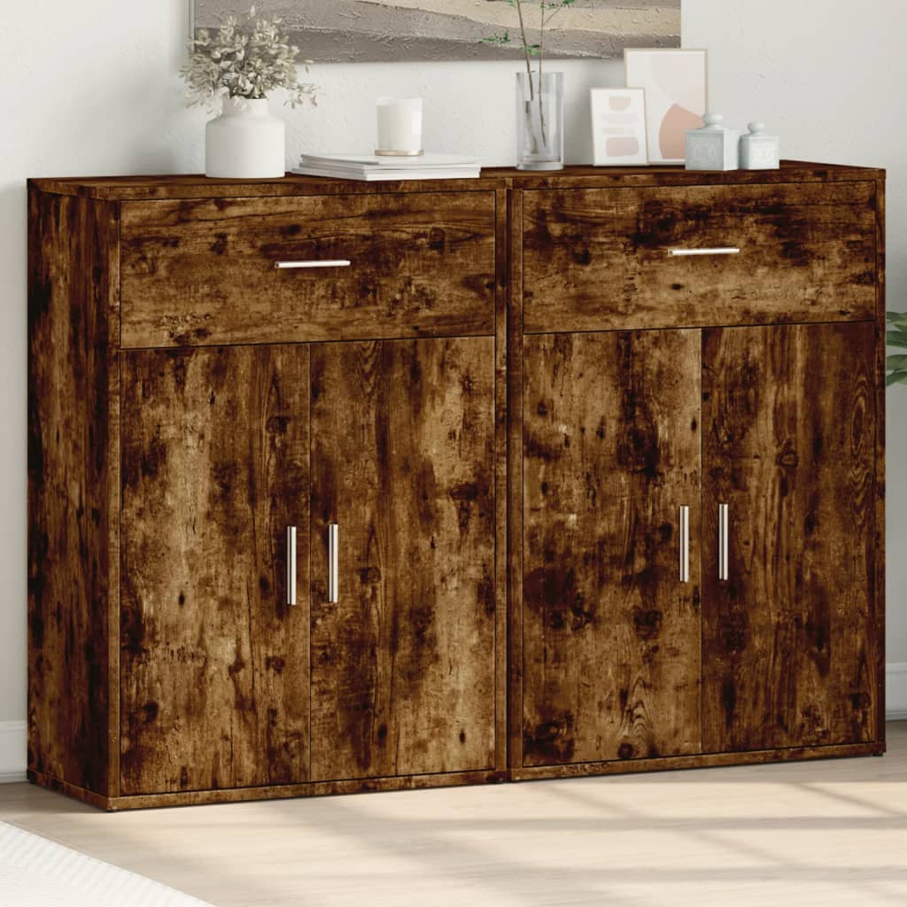 Dressoirs 2 St 60X30X84 Cm Bewerkt Hout